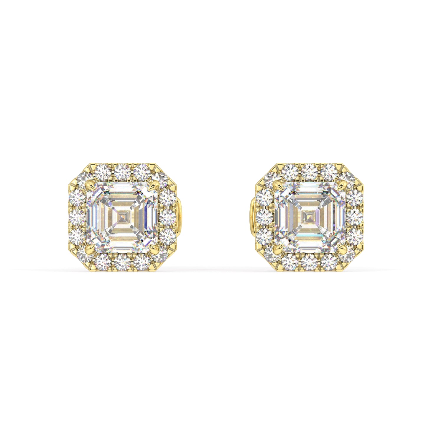 Houston Halo Asscher Diamond Studs