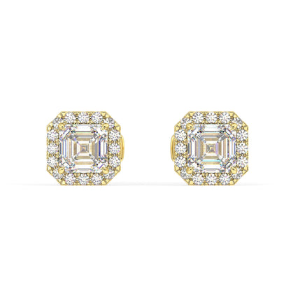 Houston Halo Asscher Diamond Studs