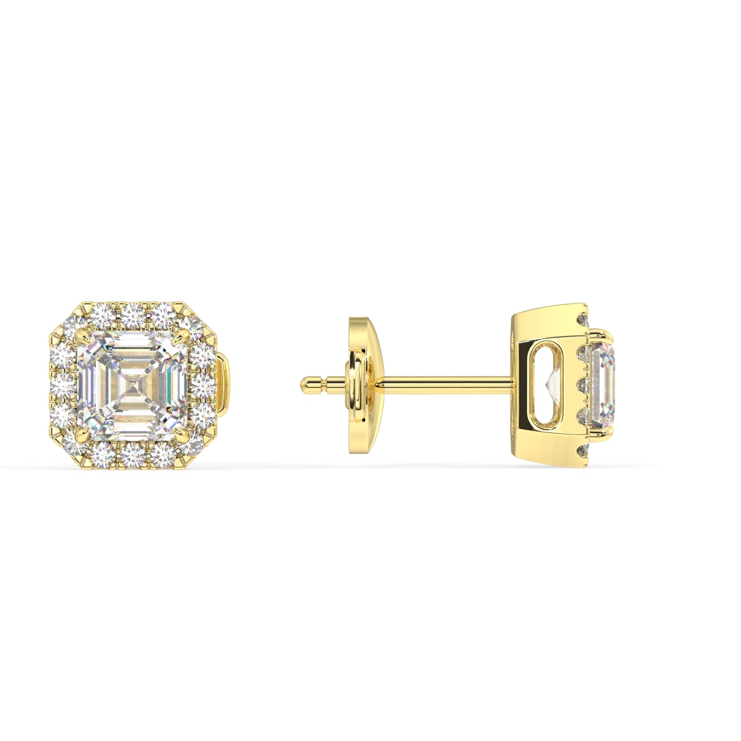 Houston Halo Asscher Diamond Studs