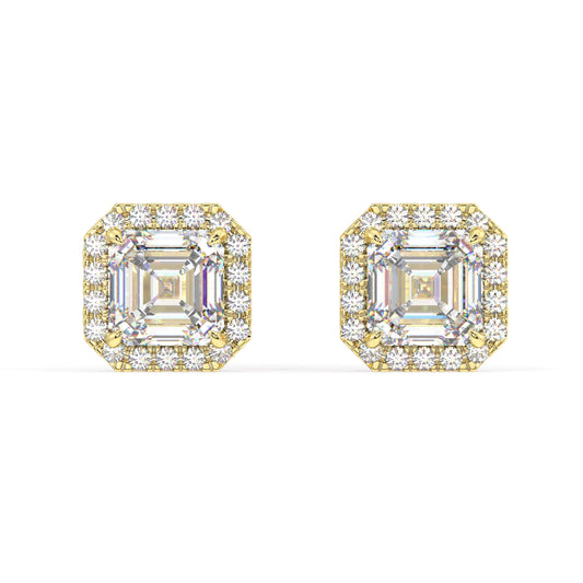 Houston Halo Asscher Diamond Studs