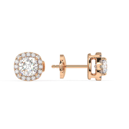 Houston Halo Cushion Diamond Studs