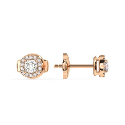 Houston Halo Cushion Diamond Studs