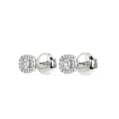 Houston Halo Cushion Diamond Studs