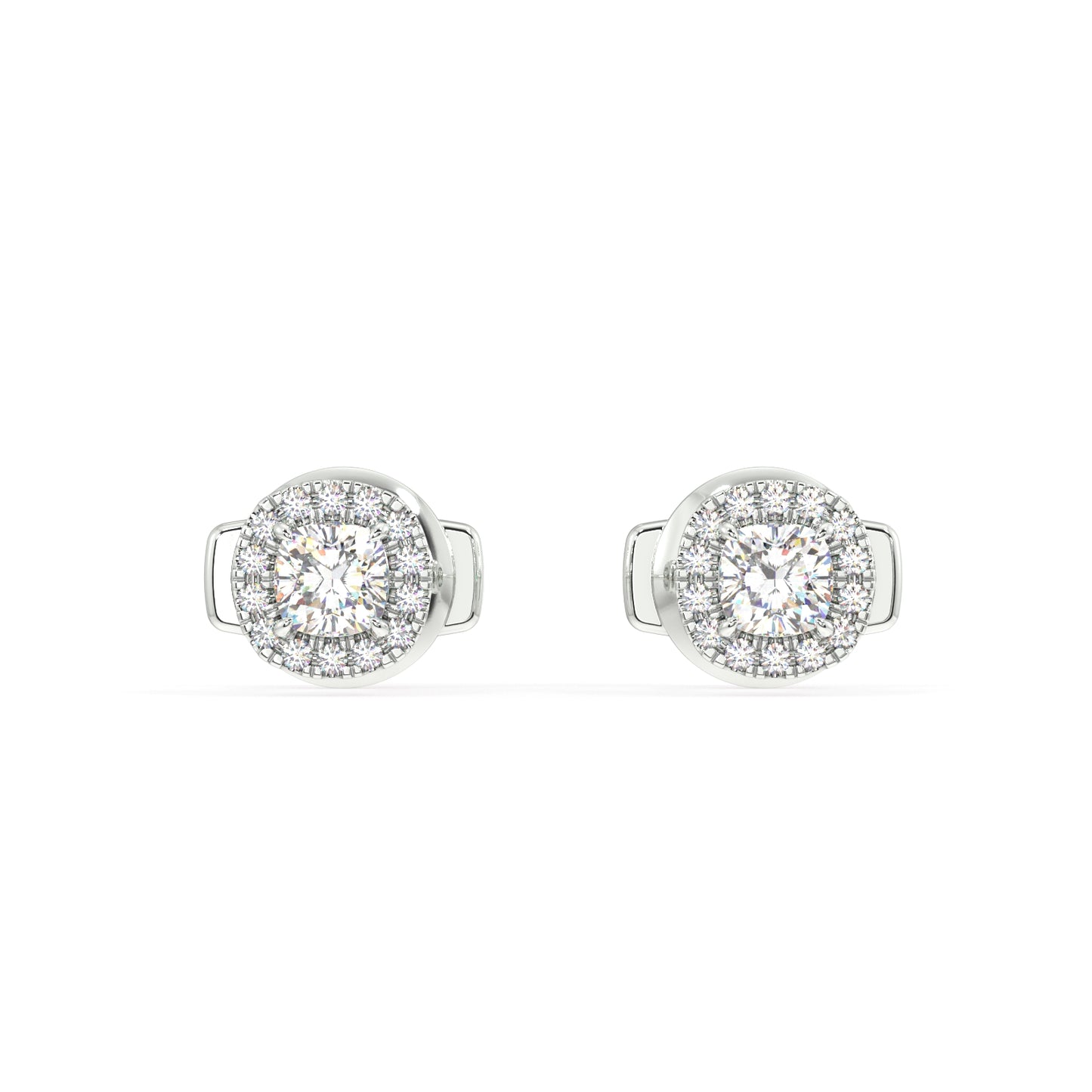 Houston Halo Cushion Diamond Studs