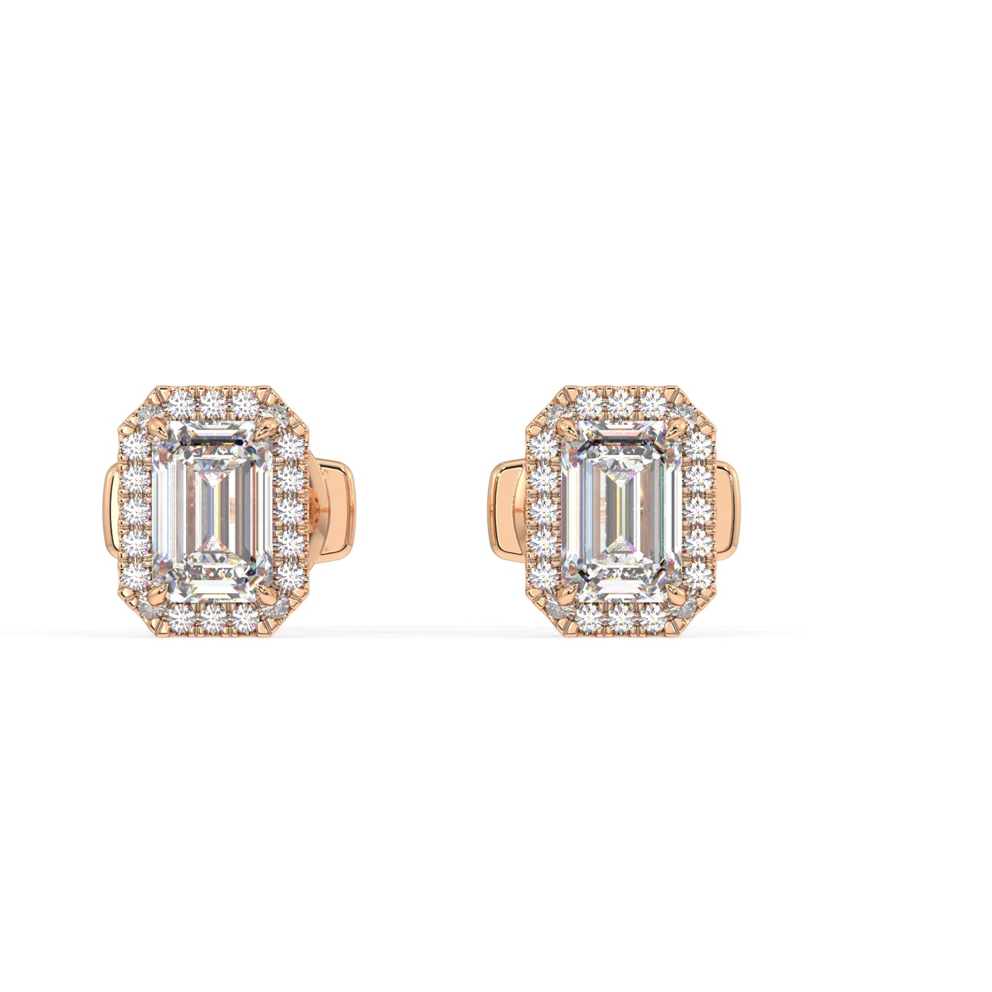 Houston Halo Emerald Diamond Studs