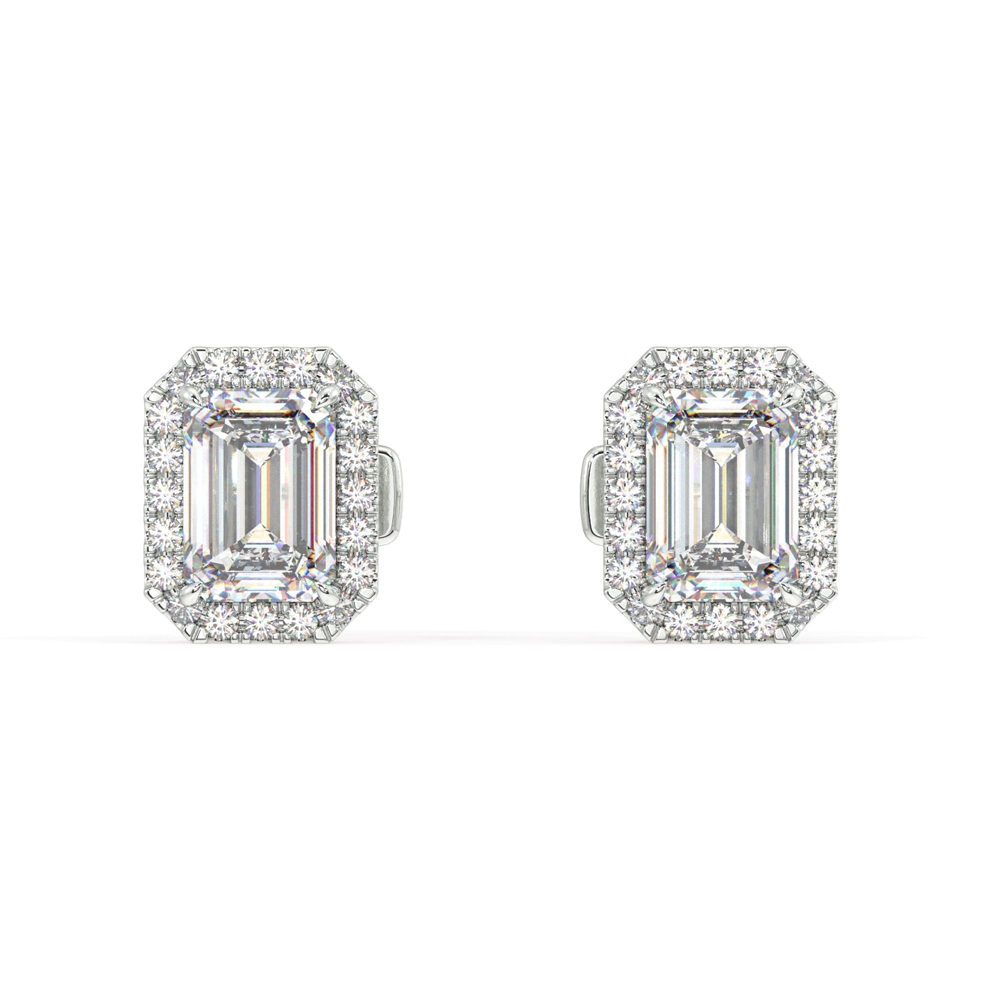 Houston Halo Emerald Diamond Studs