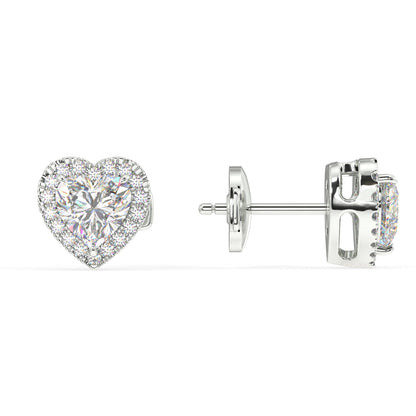 Houston Halo Heart Diamond Studs