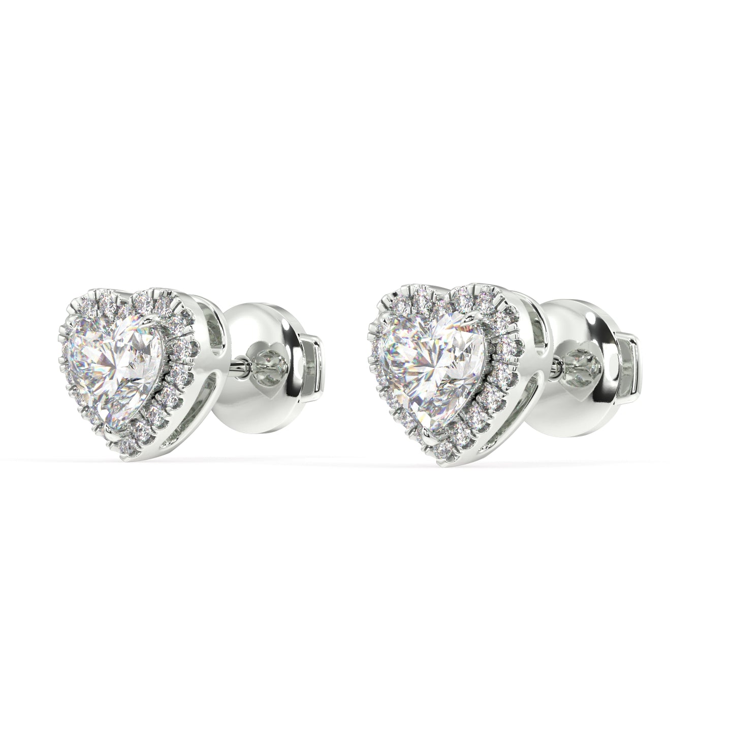 Houston Halo Heart Diamond Studs