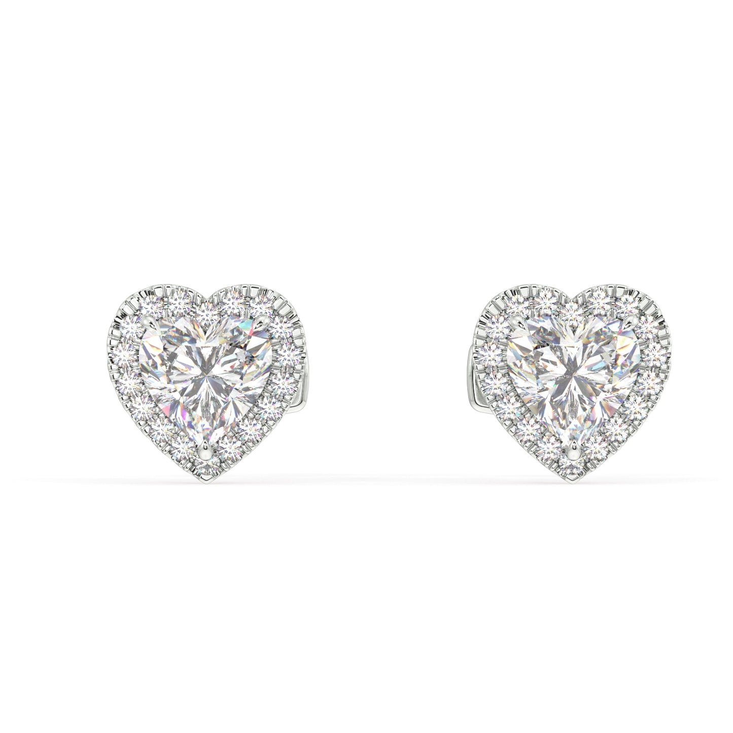 Houston Halo Heart Diamond Studs