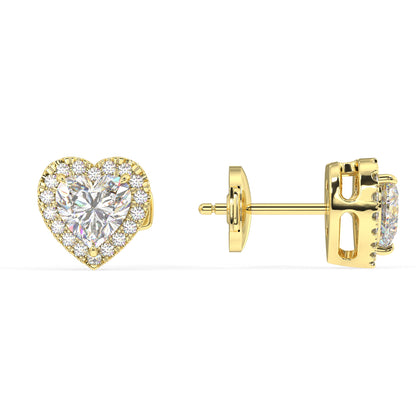 Houston Halo Heart Diamond Studs