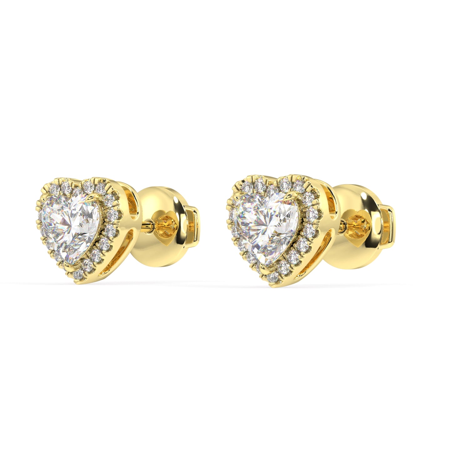 Houston Halo Heart Diamond Studs