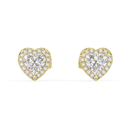 Houston Halo Heart Diamond Studs