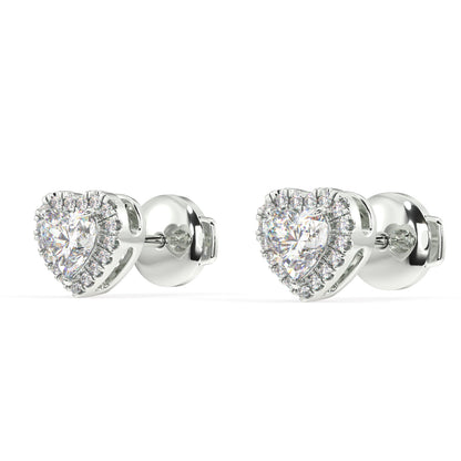 Houston Halo Heart Diamond Studs