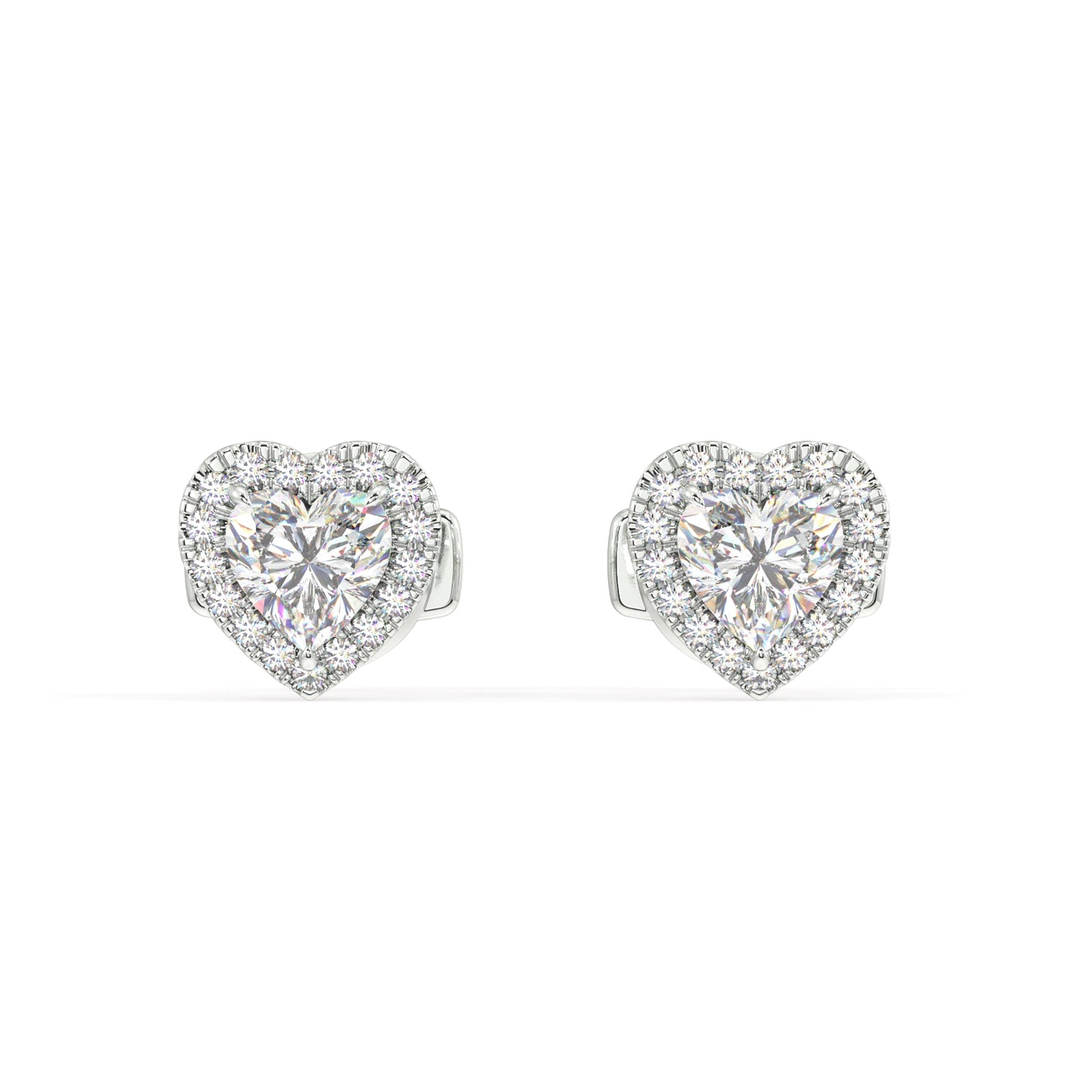 Houston Halo Heart Diamond Studs