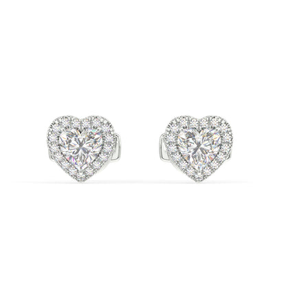 Houston Halo Heart Diamond Studs