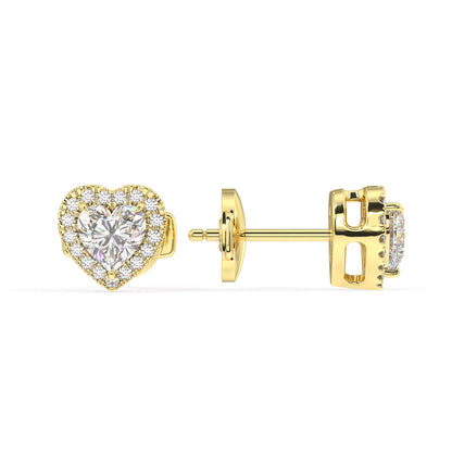 Houston Halo Heart Diamond Studs