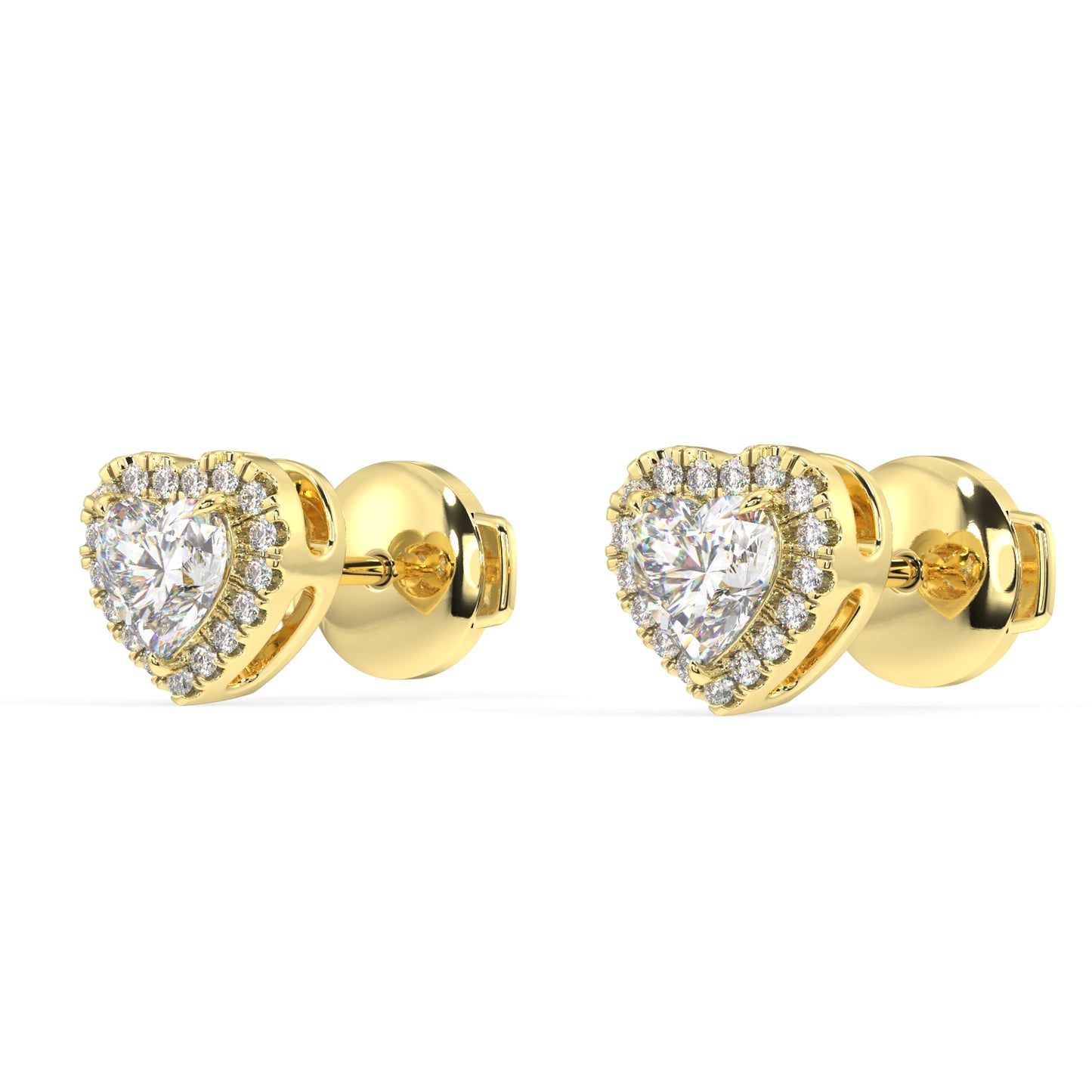 Houston Halo Heart Diamond Studs