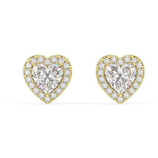 Houston Halo Heart Diamond Studs