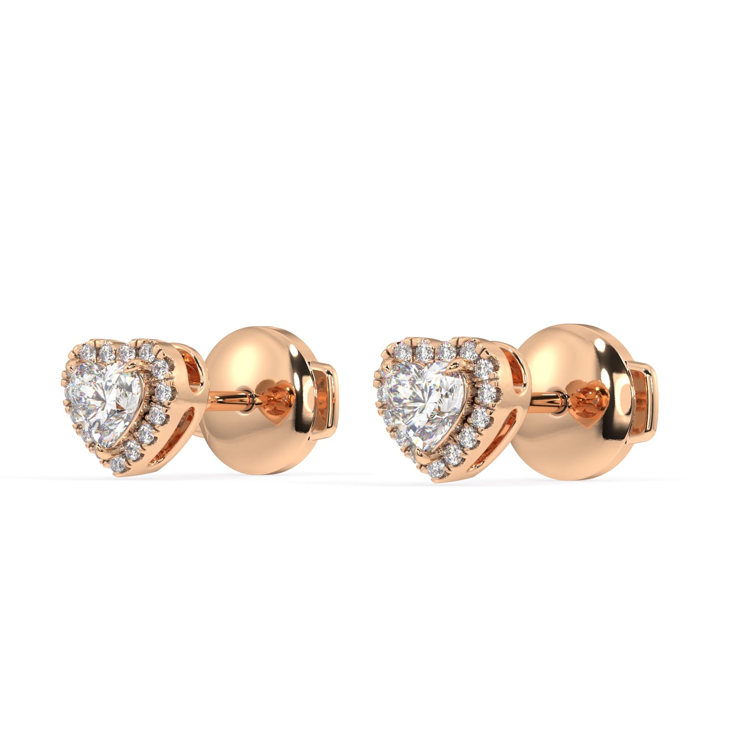 Houston Halo Heart Diamond Studs