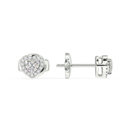 Houston Halo Heart Diamond Studs