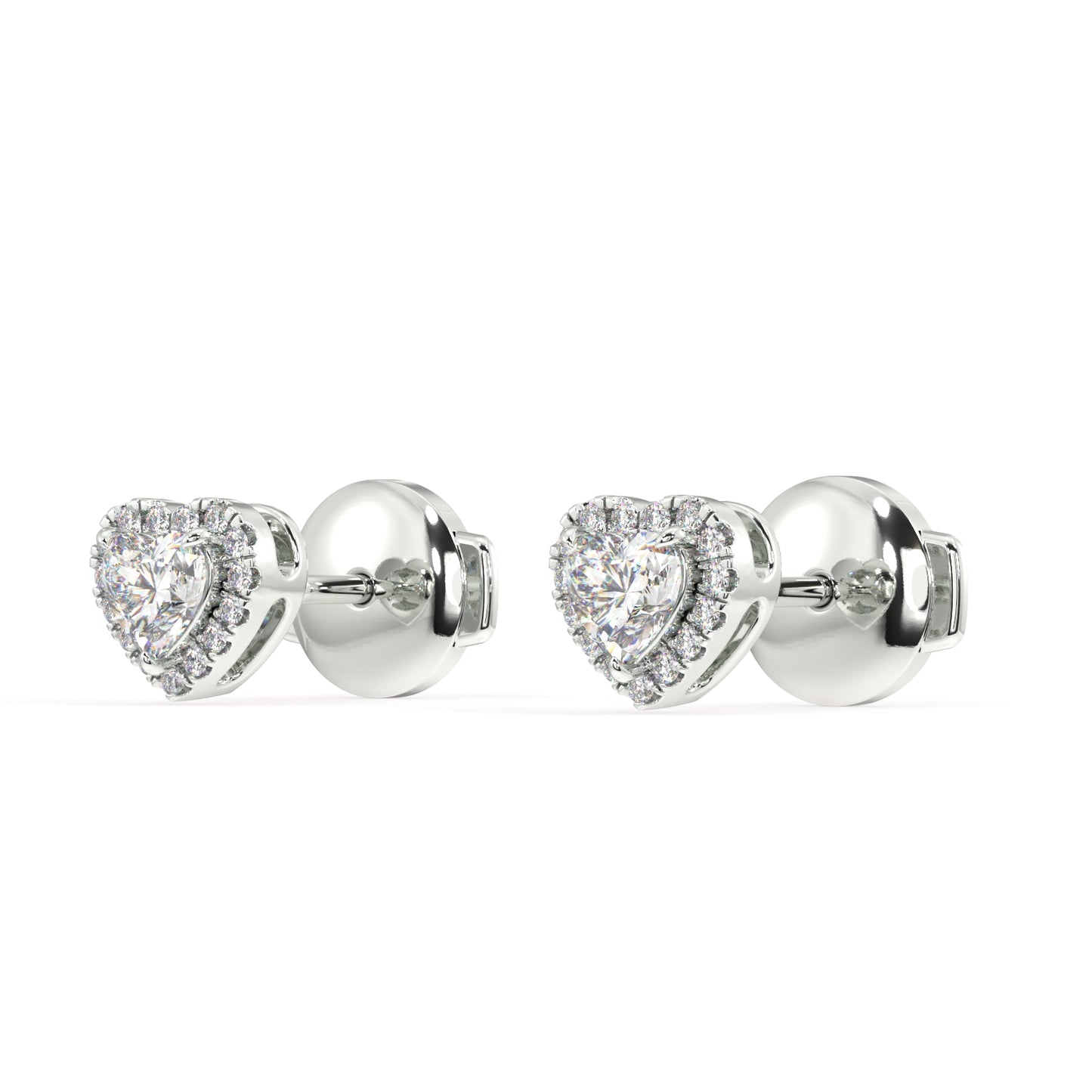 Houston Halo Heart Diamond Studs