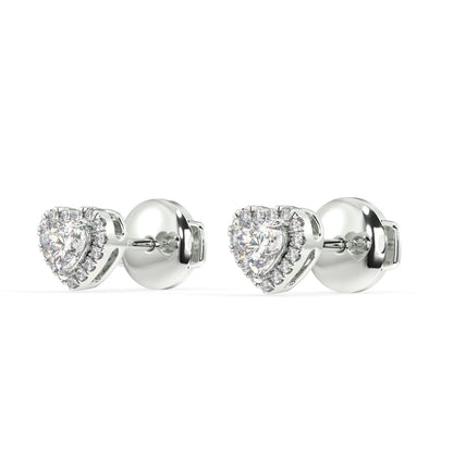 Houston Halo Heart Diamond Studs