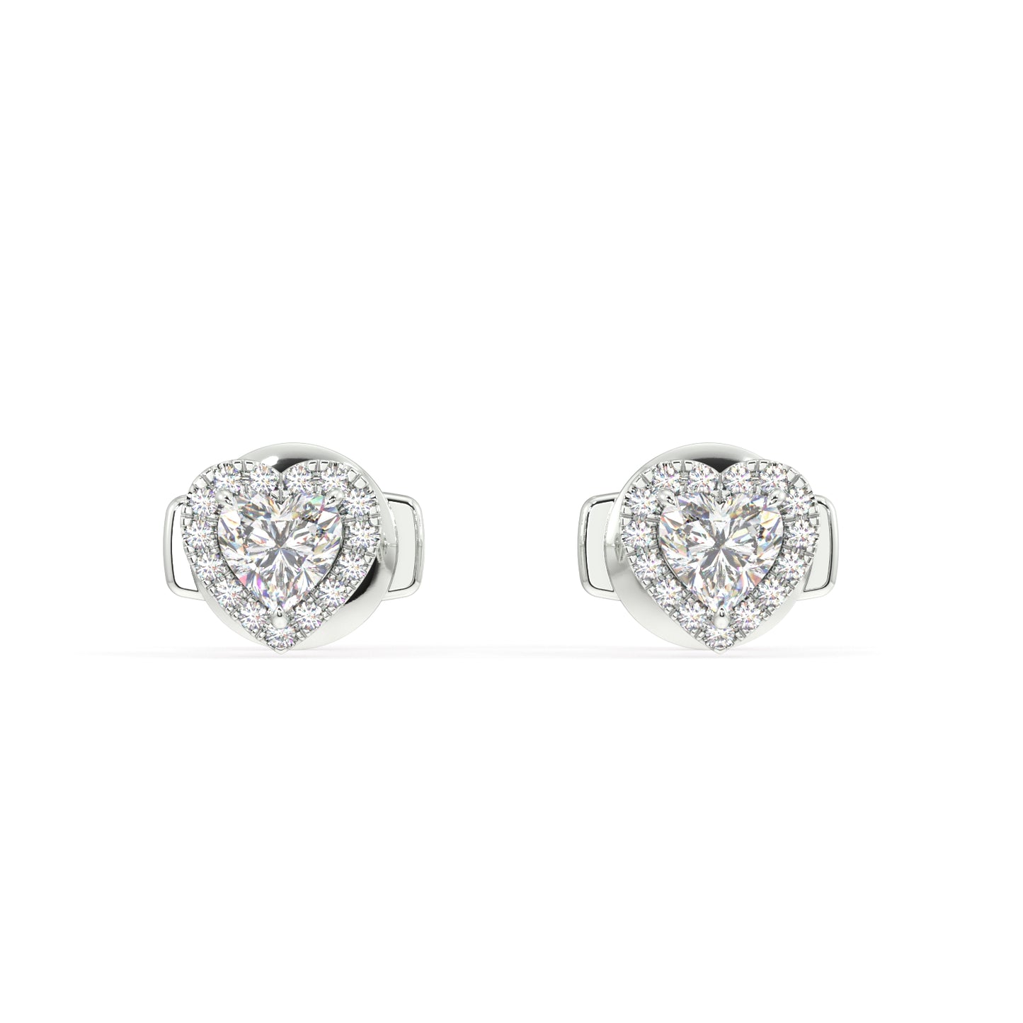 Houston Halo Heart Diamond Studs