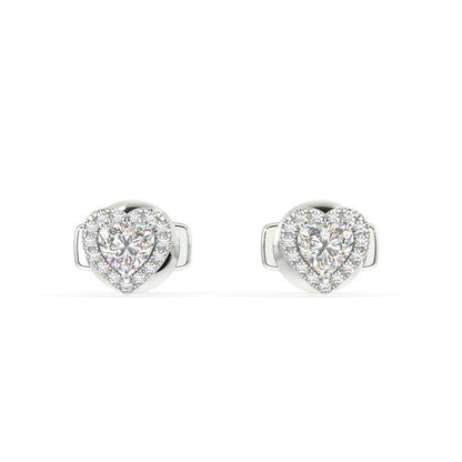 Houston Halo Heart Diamond Studs