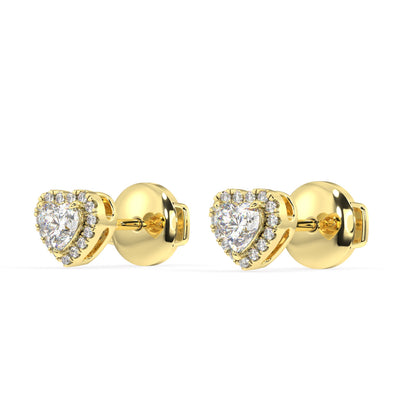 Houston Halo Heart Diamond Studs