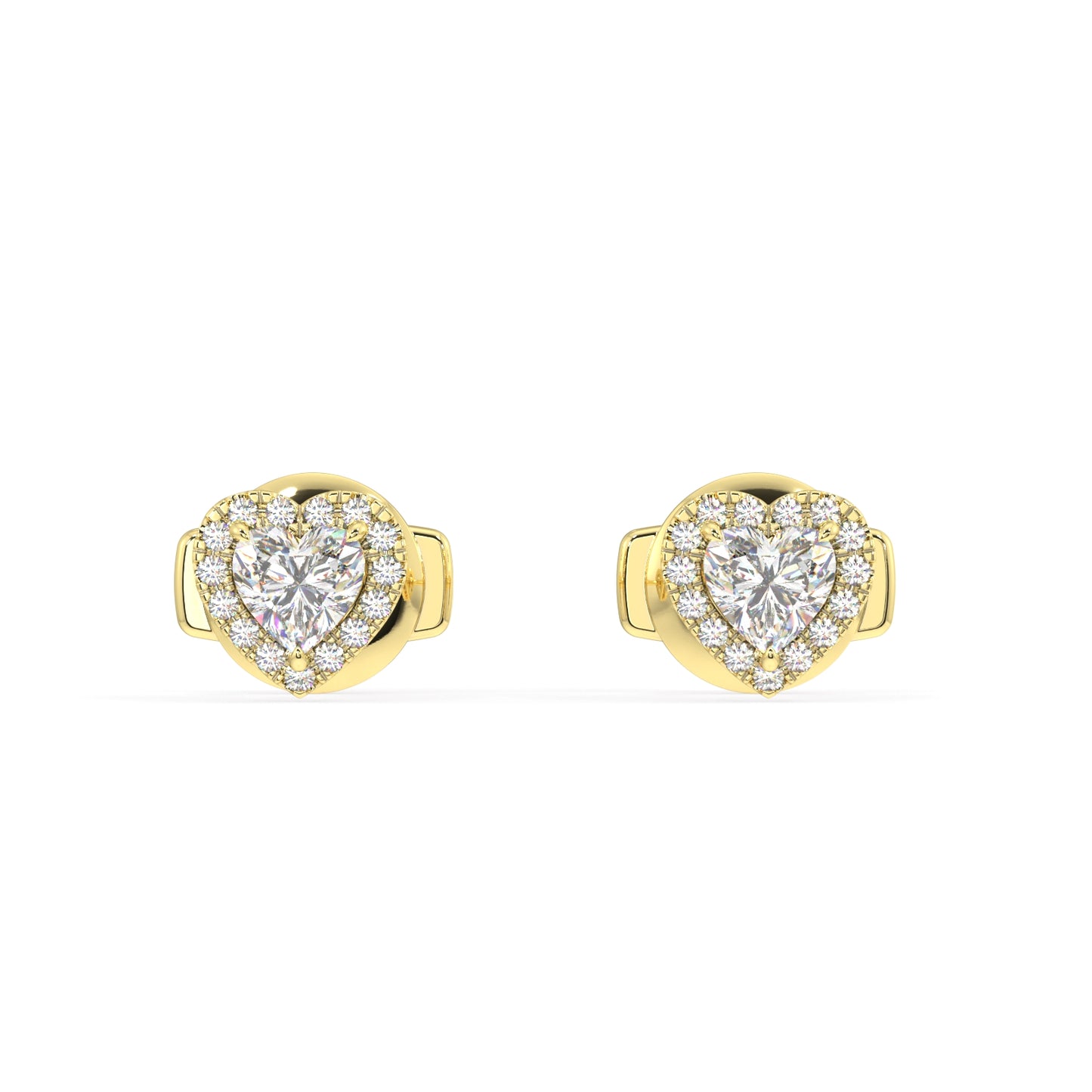 Houston Halo Heart Diamond Studs