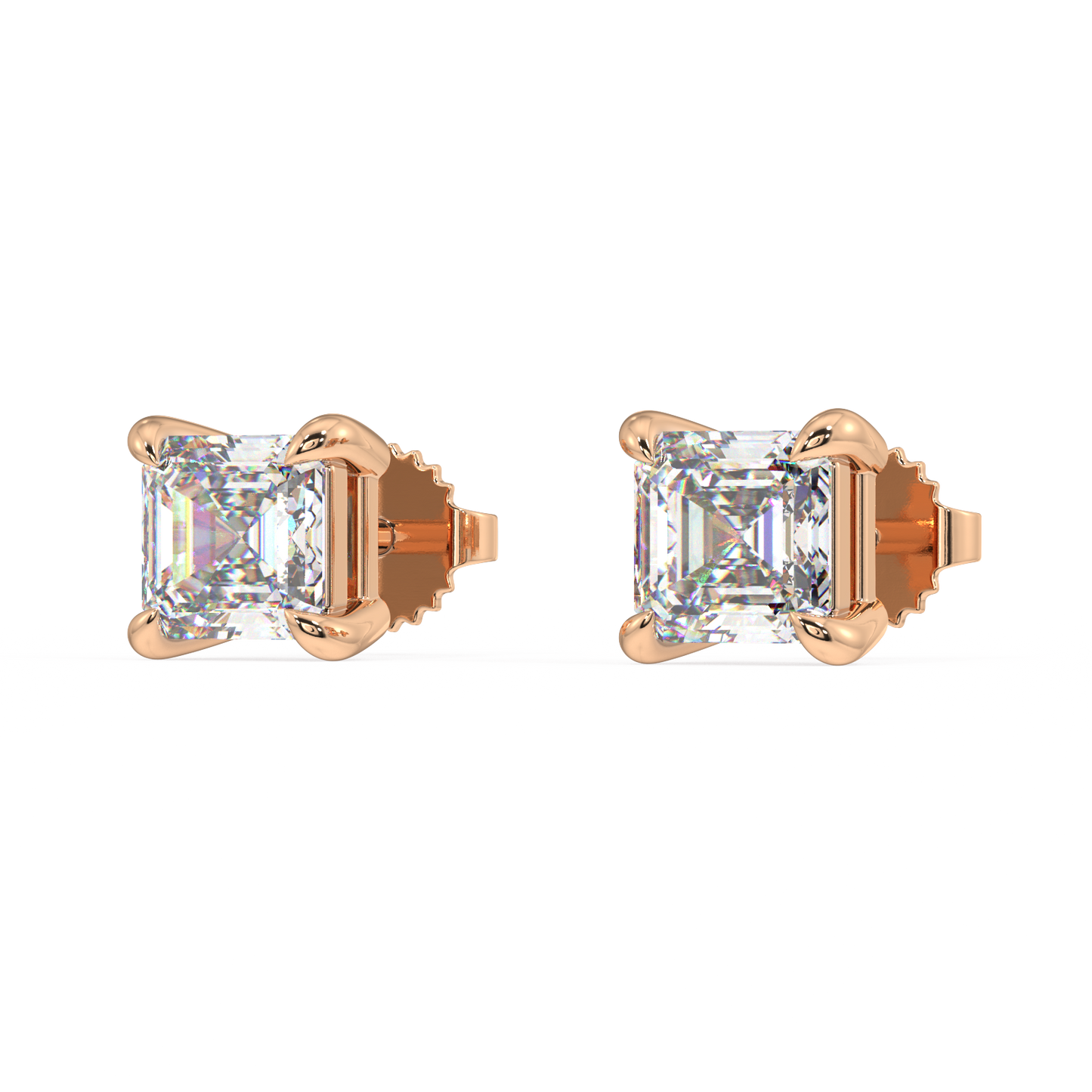 London Classic Asscher Diamond Studs