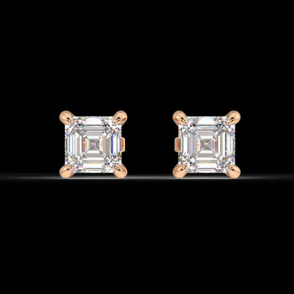 London Classic Asscher Diamond Studs