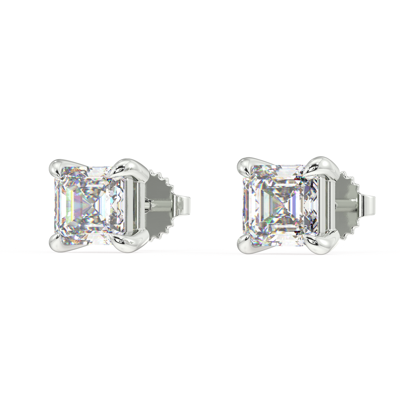 London Classic Asscher Diamond Studs