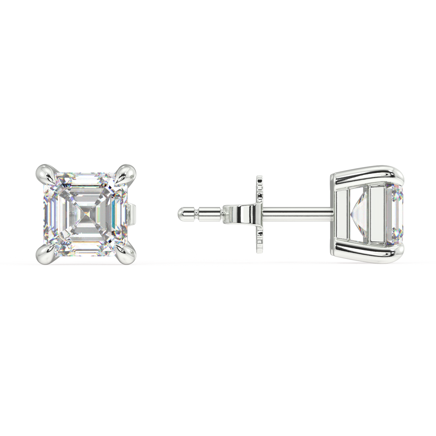 London Classic Asscher Diamond Studs