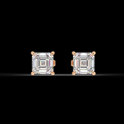 London Classic Asscher Diamond Studs