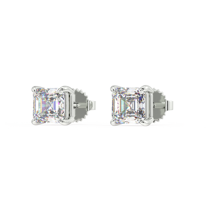 London Classic Asscher Diamond Studs