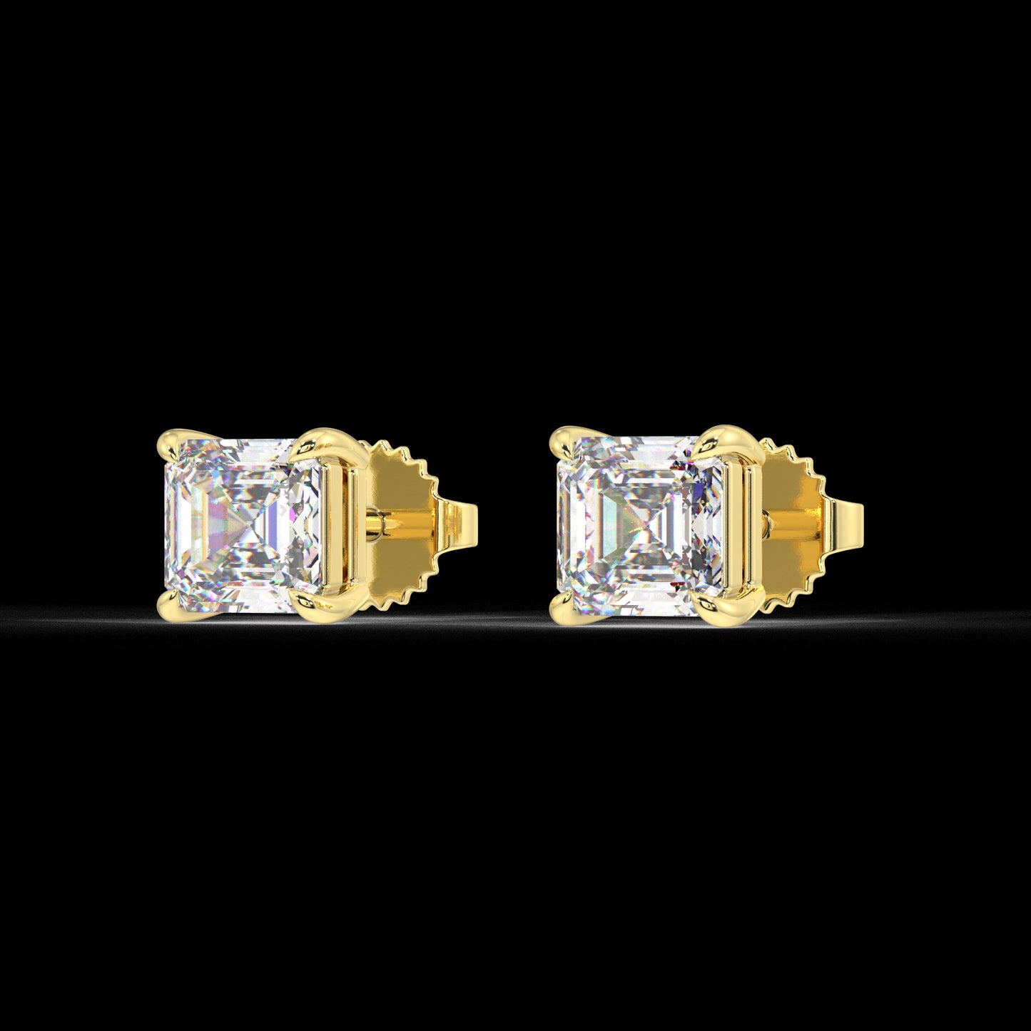 London Classic Asscher Diamond Studs