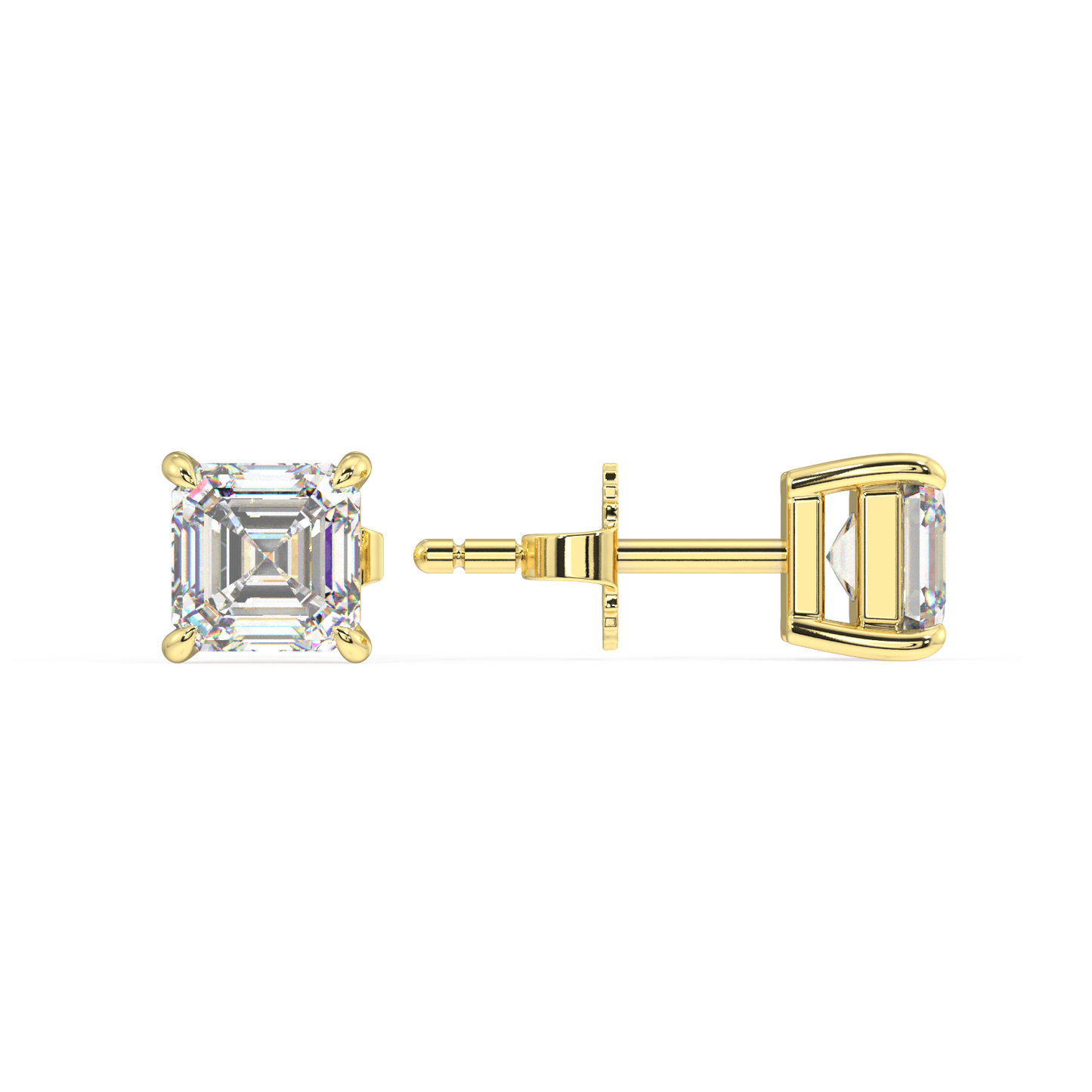 London Classic Asscher Diamond Studs