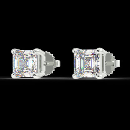 London Classic Asscher Diamond Studs