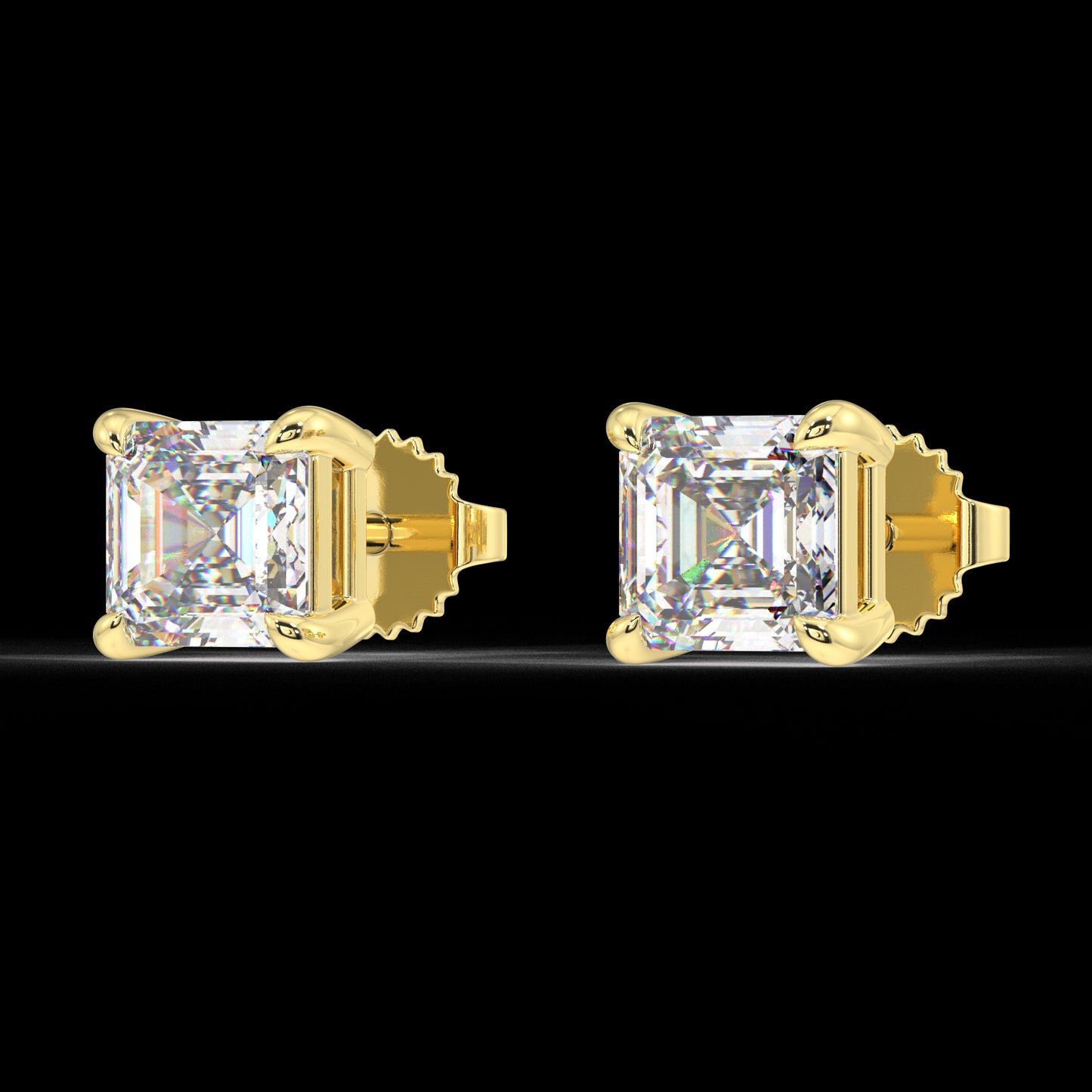 London Classic Asscher Diamond Studs