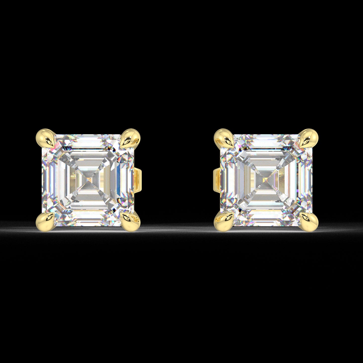 London Classic Asscher Diamond Studs