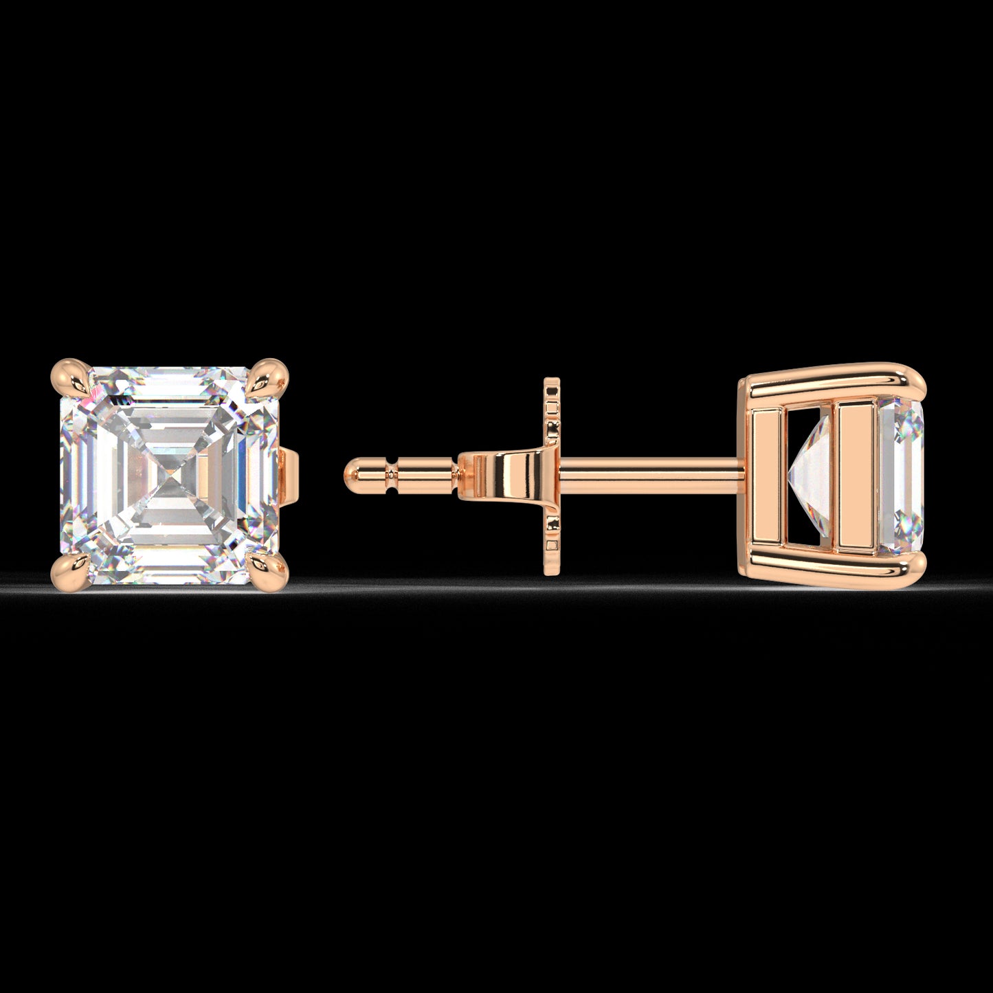 London Classic Asscher Diamond Studs