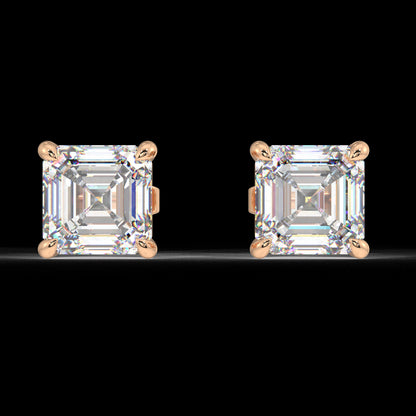 London Classic Asscher Diamond Studs