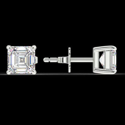 London Classic Asscher Diamond Studs