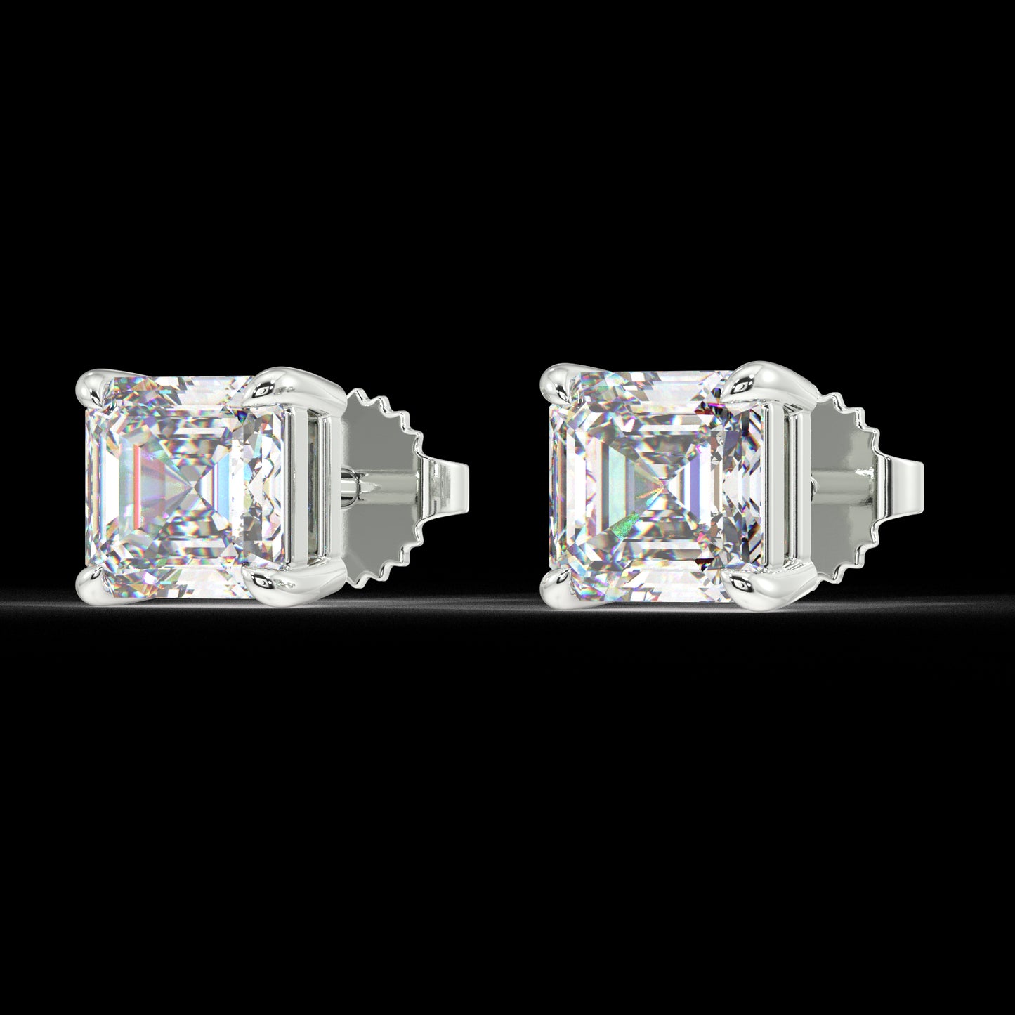 London Classic Asscher Diamond Studs