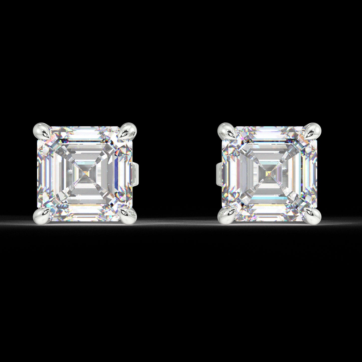 London Classic Asscher Diamond Studs