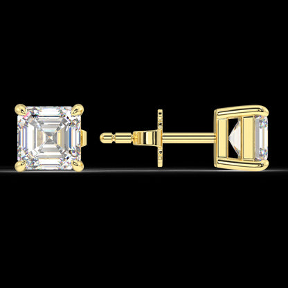 London Classic Asscher Diamond Studs