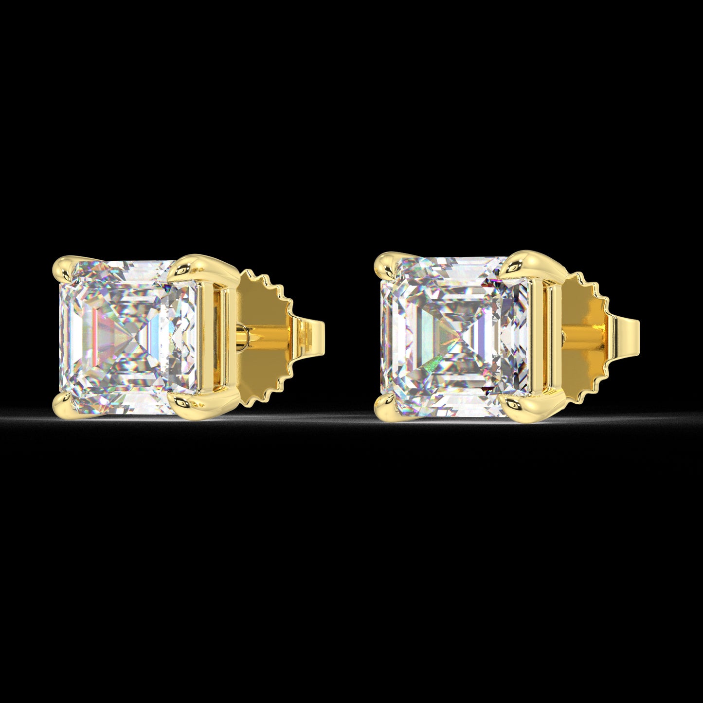 London Classic Asscher Diamond Studs