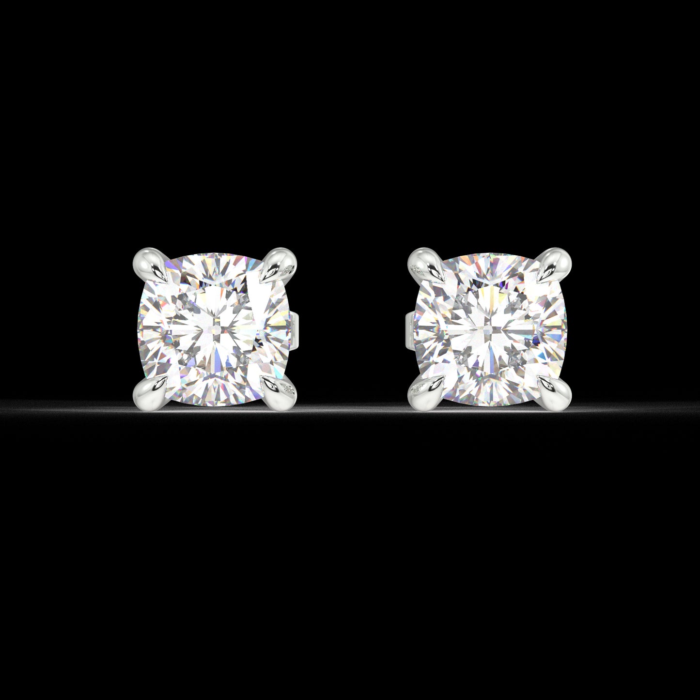 London Classic Cushion Diamond Studs