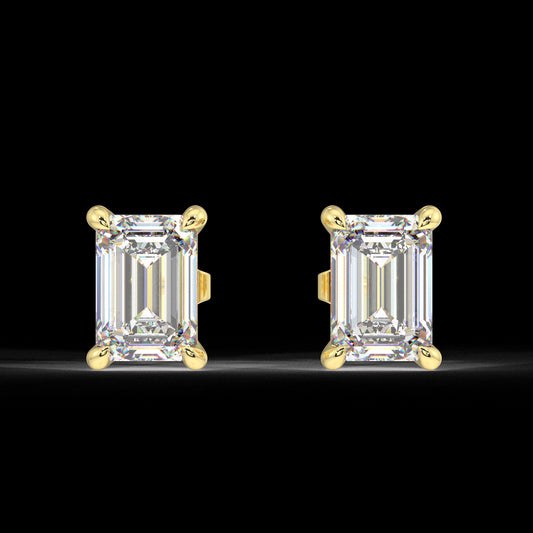 London Classic Emerald Diamond Studs